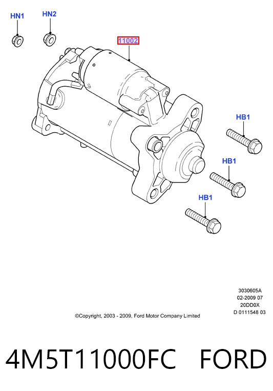 4M5T11000FC Ford Стартер двигуна