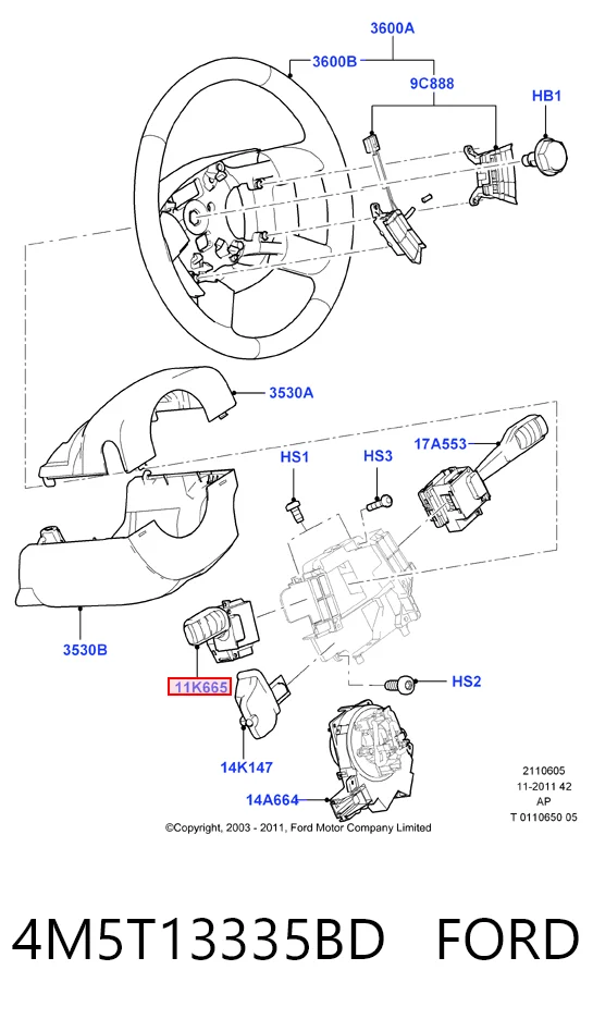 Перемикач підрульовий, лівий Hmpx HMP4M5T13335BD ціна, від 7.03 USD