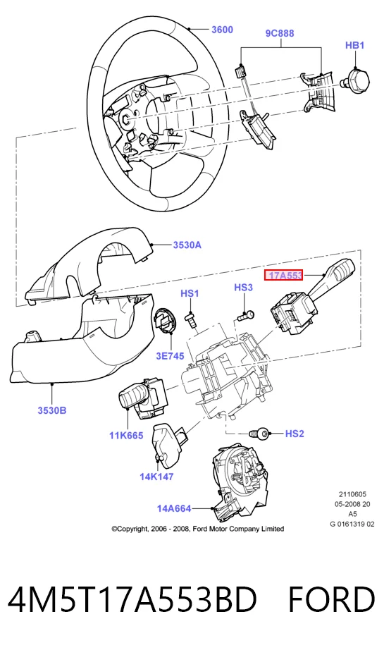 Перемикач підрульовий, правий DA50240 Magneti Marelli