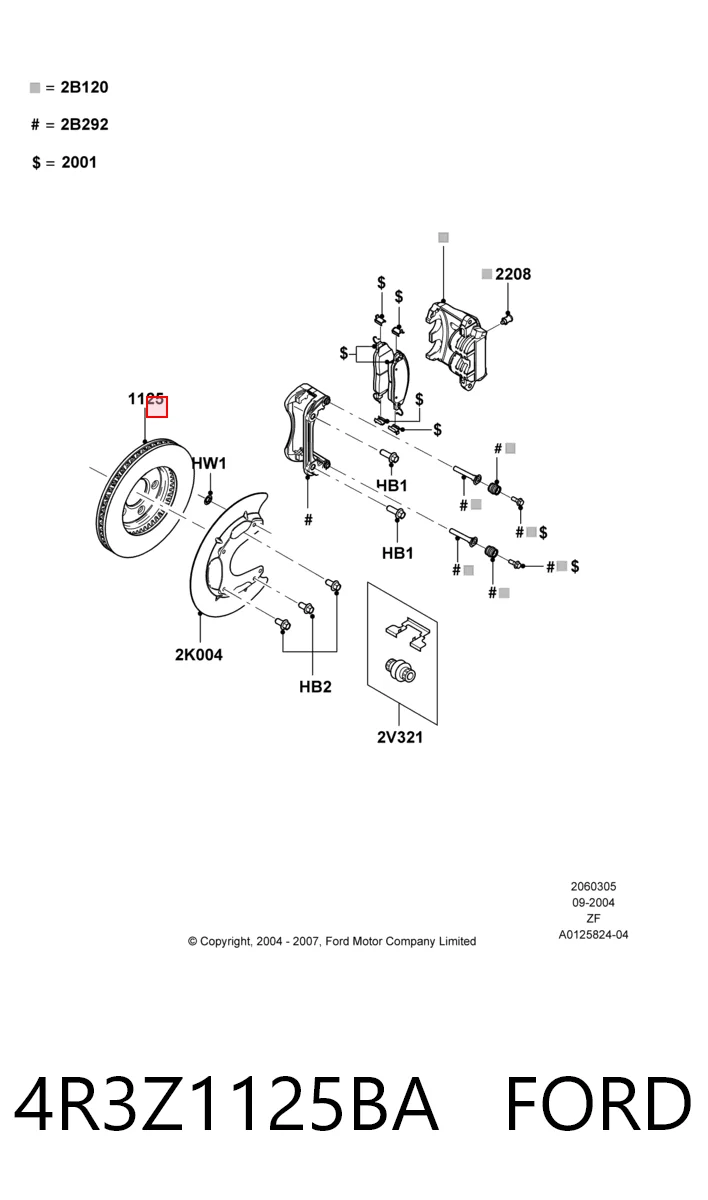 4R3Z1125BA Ford Гальмо дискове переднє