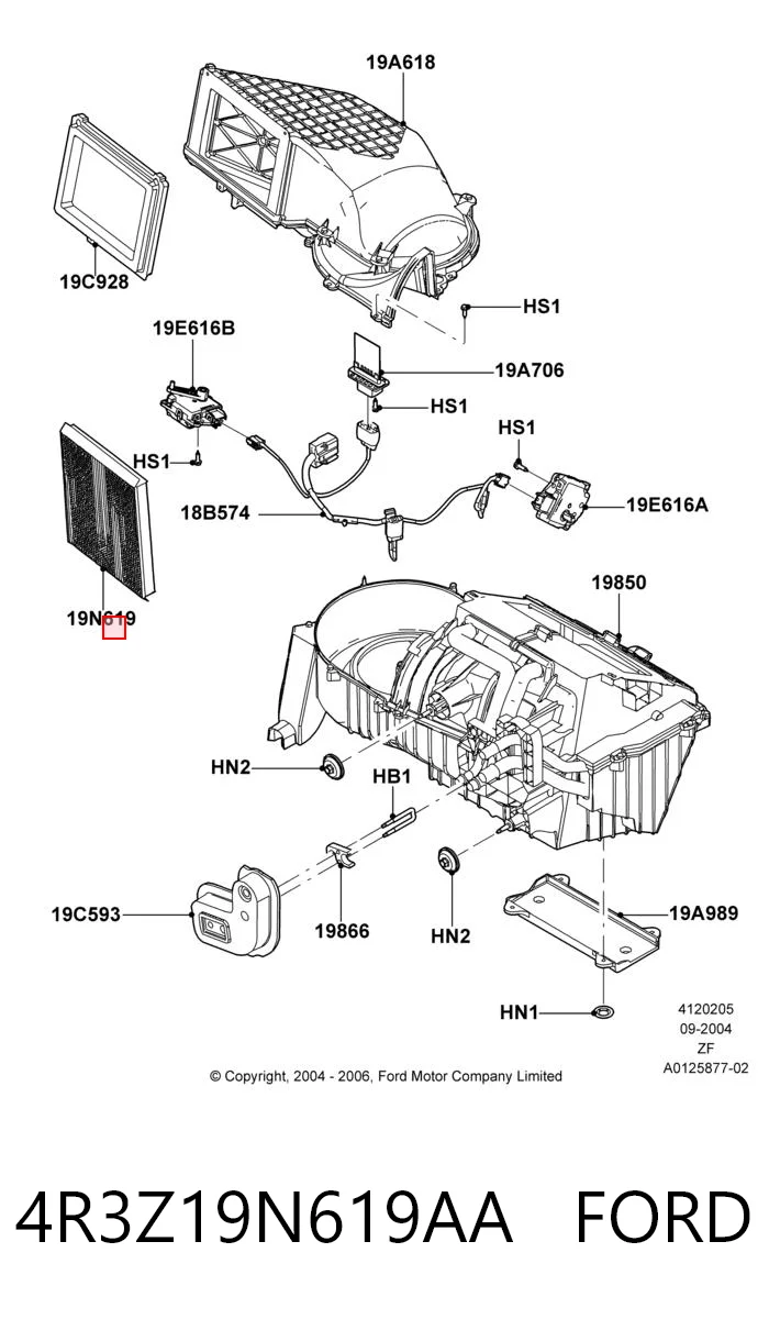 4R3Z19N619AA Ford Внутрішньосалонний фільтр