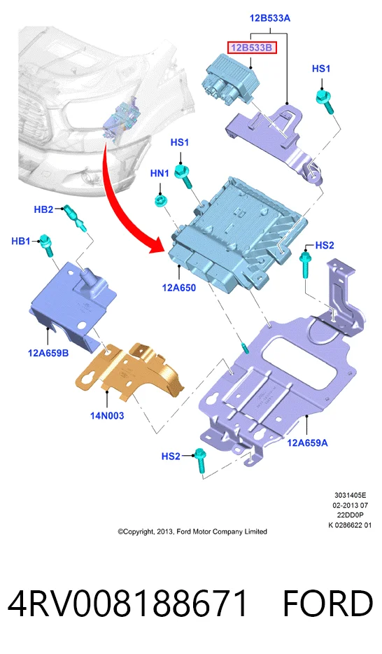Реле свічок накалу на Ford Transit VI V347/8