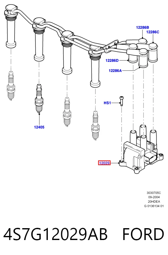 4S7G12029AB Ford Котушка запалювання