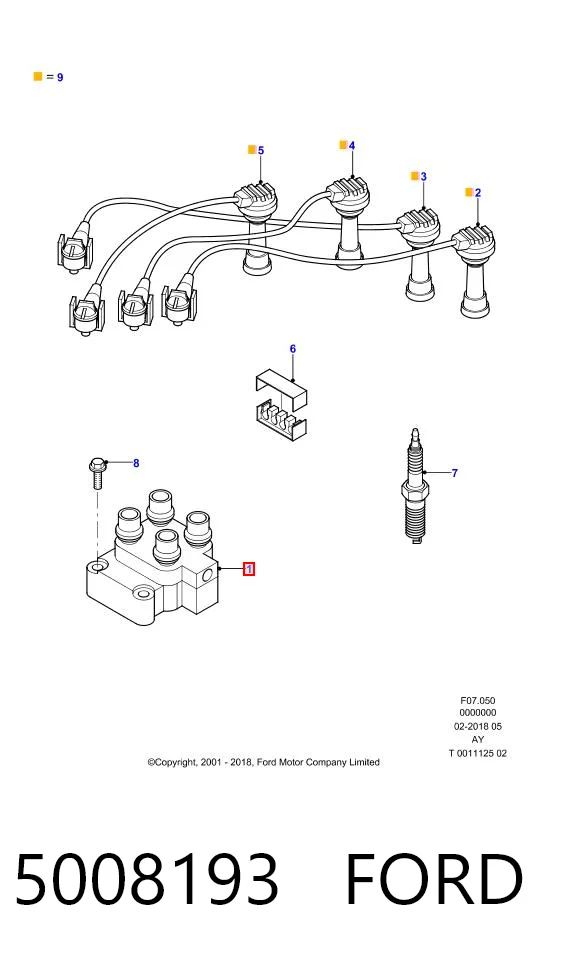 5008193 Ford Котушка запалювання