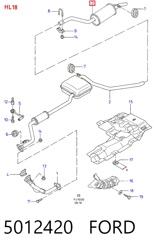 Купити Глушник, задня частина Ford Sierra II GBC,GBG