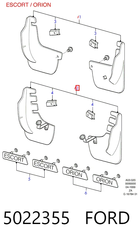 Задні бризковики Ford Focus I універсал (DNW) (1999 - 2004) ціна, від 75.75 USD