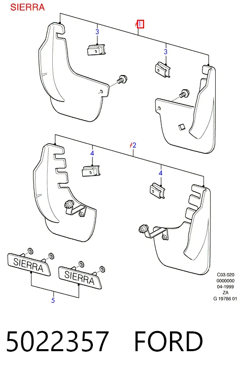Купити Бризковики задні Ford Focus I DNW
