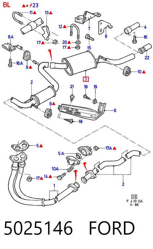 Глушилка задня Ford Escort IV