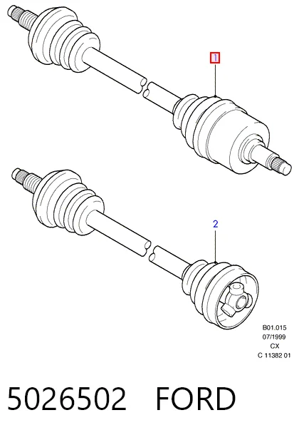 Піввісь передня, права Ford Fiesta Mk3 хетчбек (GFJ) (1989 - 1995) ціна, від 82.72 USD