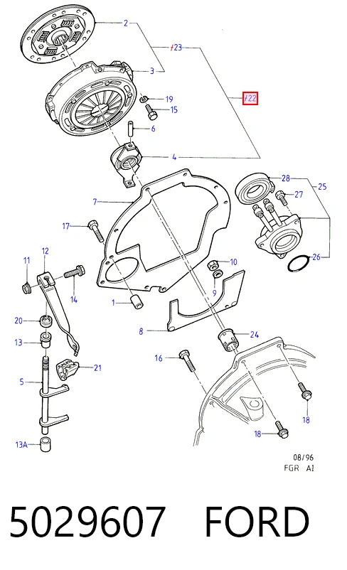 Комплект зчеплення (3 частини) Ford Escort VI хетчбек (GAL) (1992 - 1995) ціна, від 115.50 USD