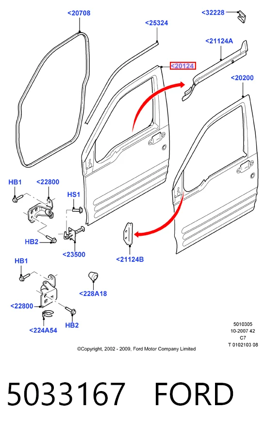 Дверка передня права Ford Connect 