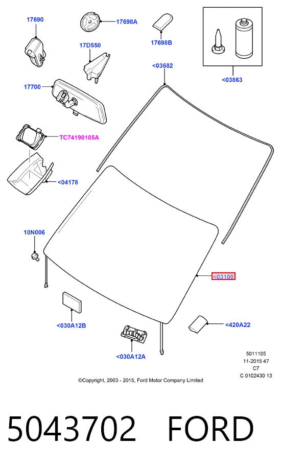 Купити Лобове скло Ford Connect TOURNEO PU2
