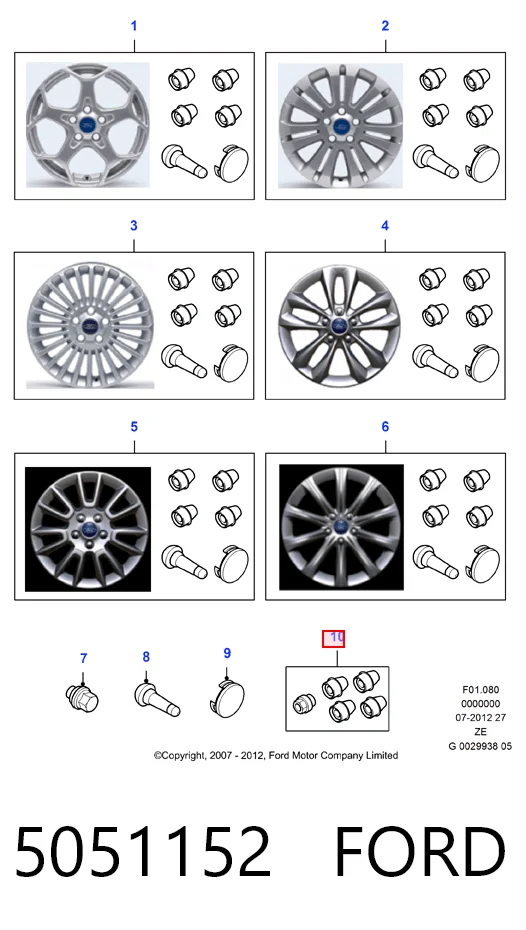  Колісний болт Ford Ka 