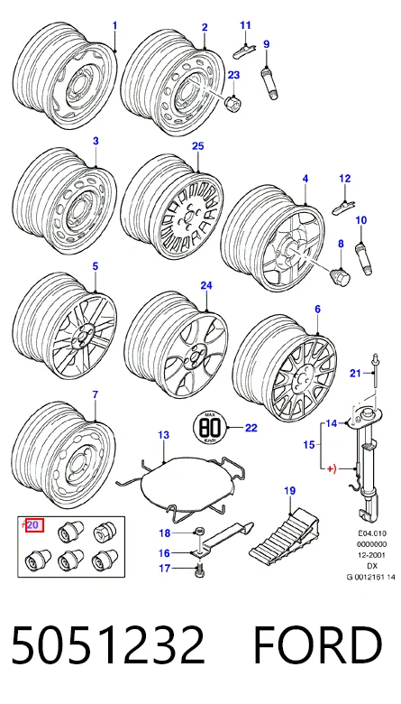 Болти до колеса на Ford C-Max  DM2
