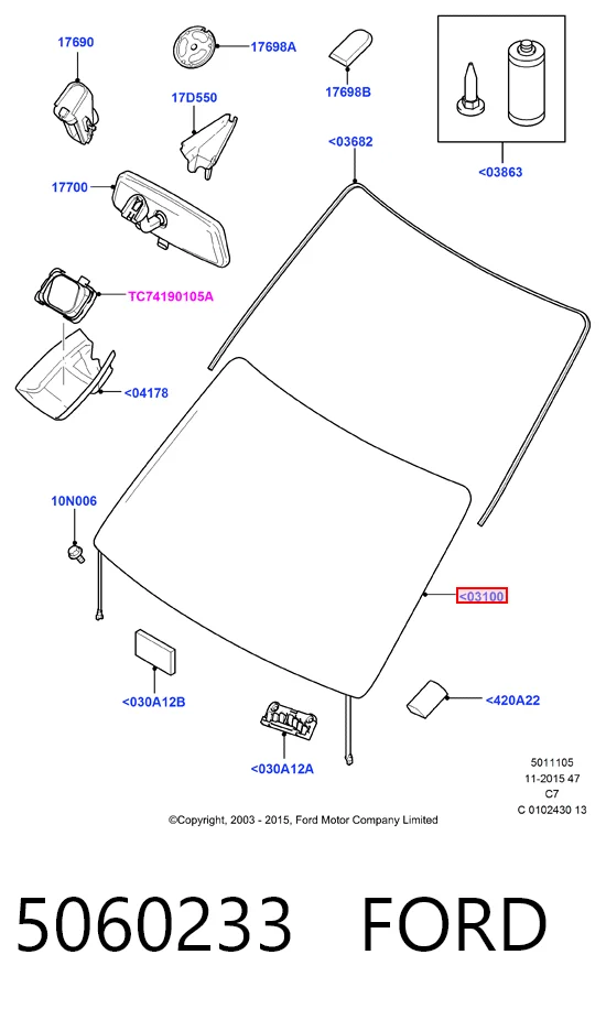  Лобове скло Ford Connect 