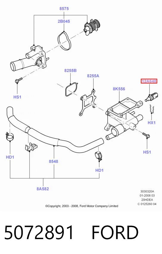 5072891 Ford Покажчик температури охолоджуючої рідини