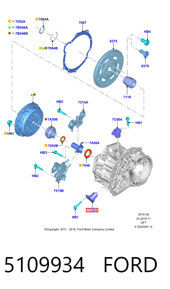 5109934 Ford Механізм вибору передач / привід перемикання