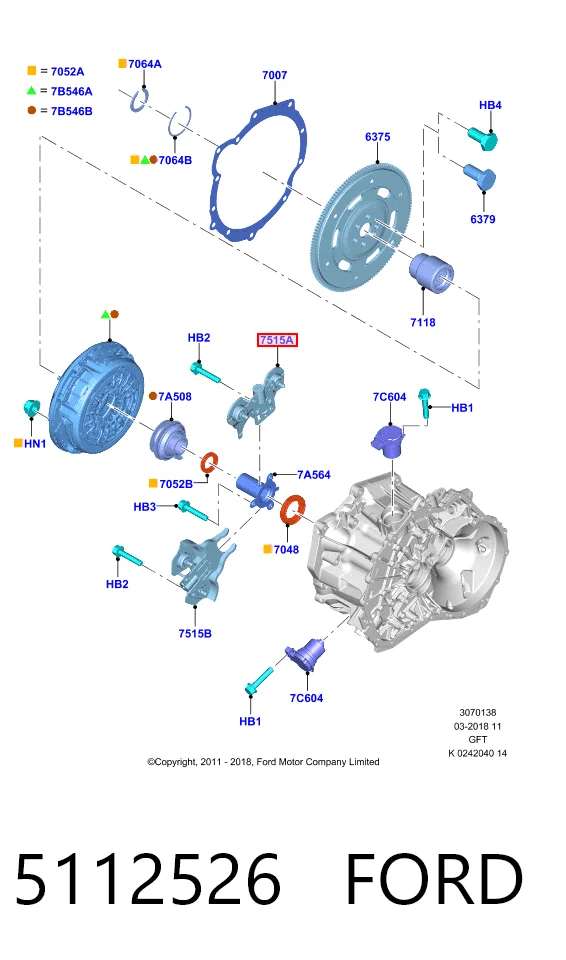 Вилка зчеплення на Ford Focus III CB8