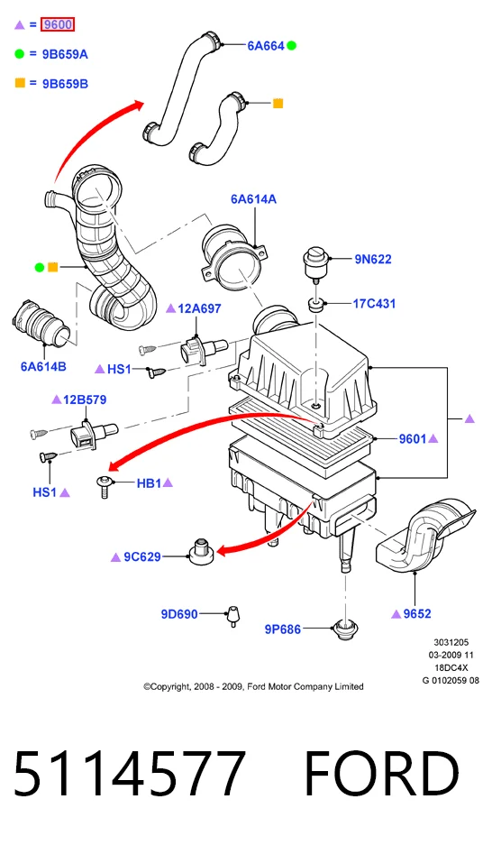 Корпус повітряного фільтра Ford Connect фургон (TC7) (2002 - 2013) ціна, від 11.40 USD