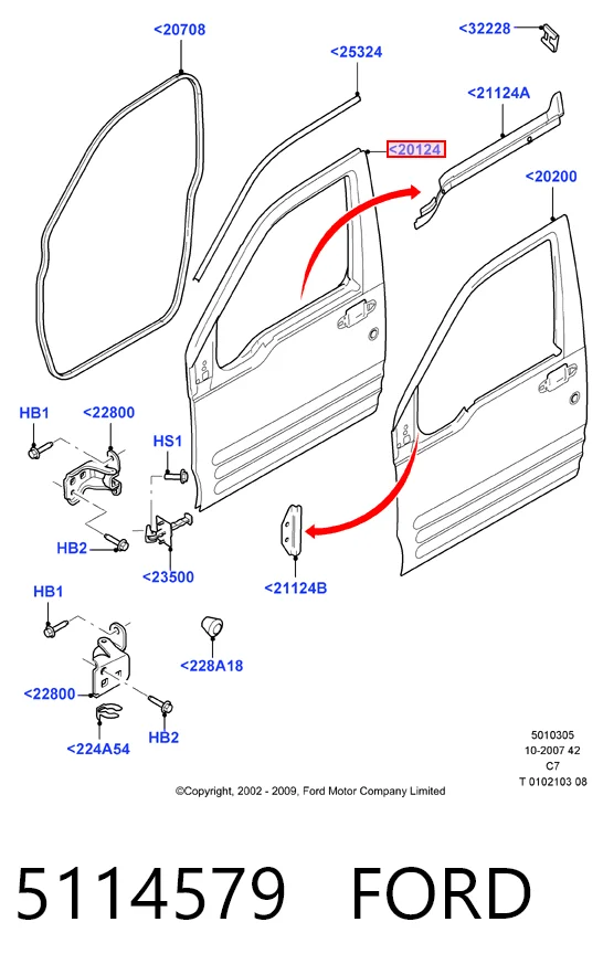 Двері передні, праві Ford Connect фургон (TC7) (2002 - 2013) ціна, від 12.60 USD