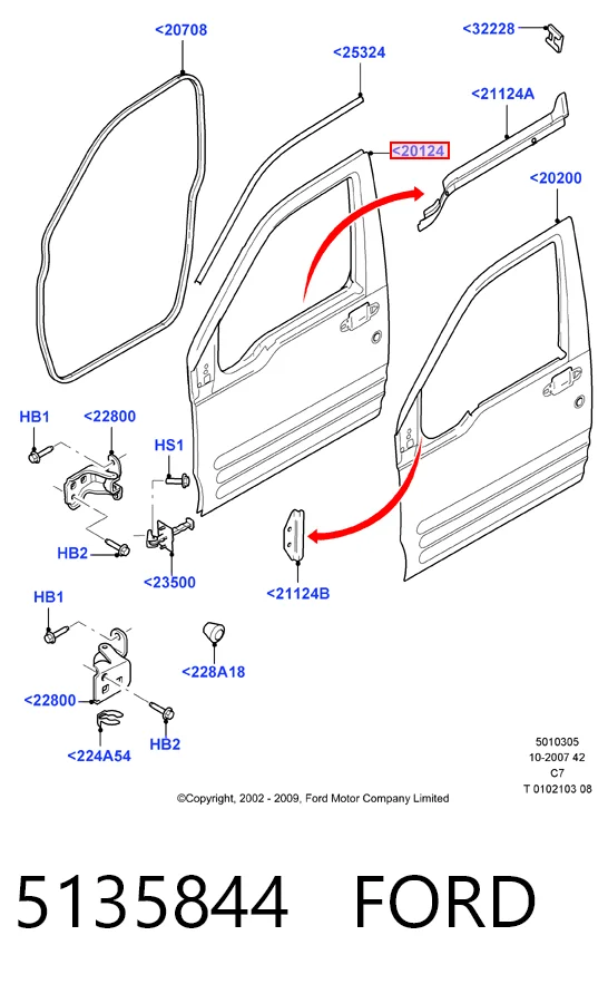 Купити Двері праві передні Ford Connect  TC7