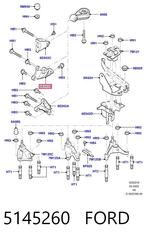 FT52801 Fast Кронштейн подушки КПП, правий
