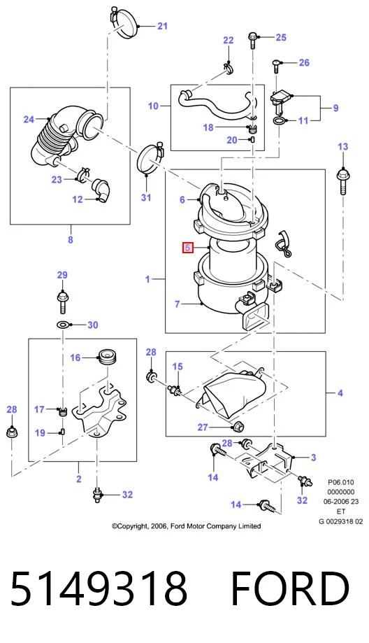 5149318 Ford Повітряний фільтр двигуна