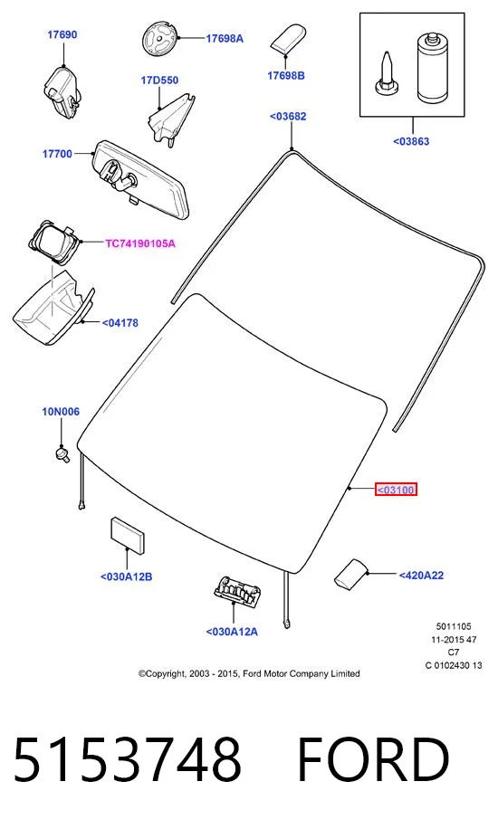 Скло лобове Ford Connect TOURNEO