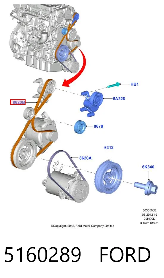 Ремінь кондиціонера Ford Mondeo V