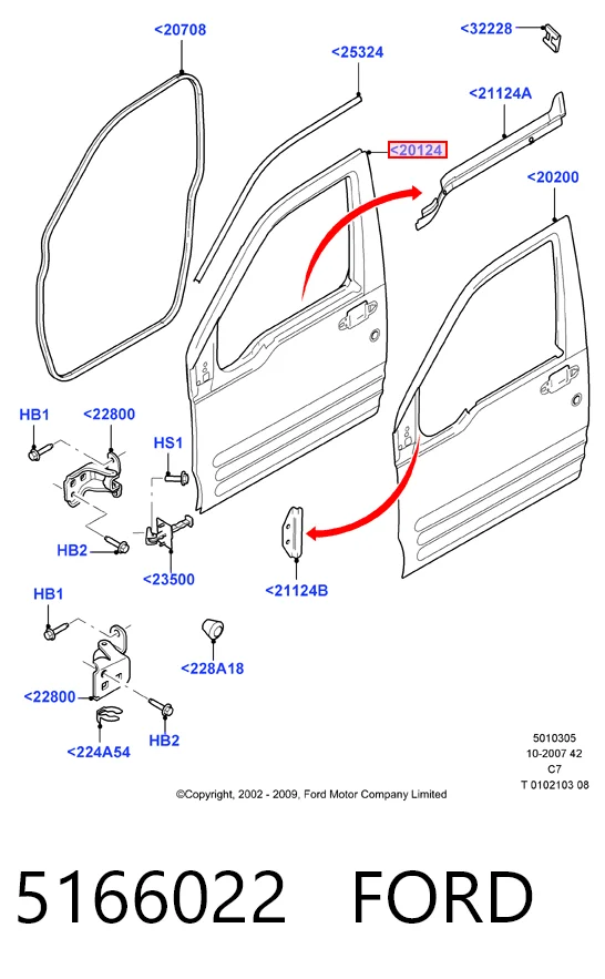 Купити Двері передні ліві Ford Connect  TC7