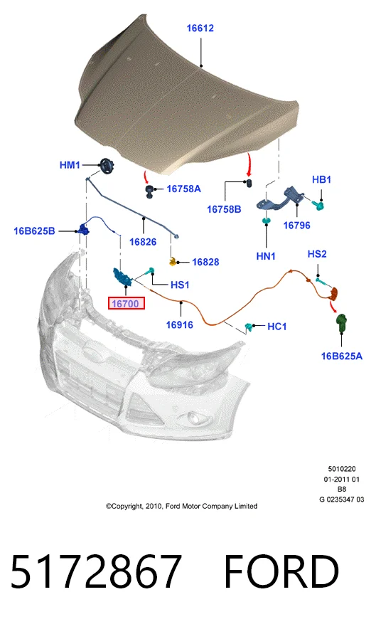 Купити Замок капота Ford Kuga II CBS