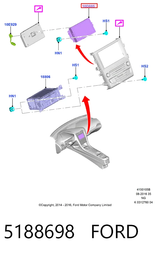 Купити DS7T18B955FB Ford Дисплей багатофункціональний