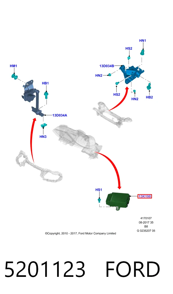 Купити AM5113K031AH Ford Регулятор висоти фари