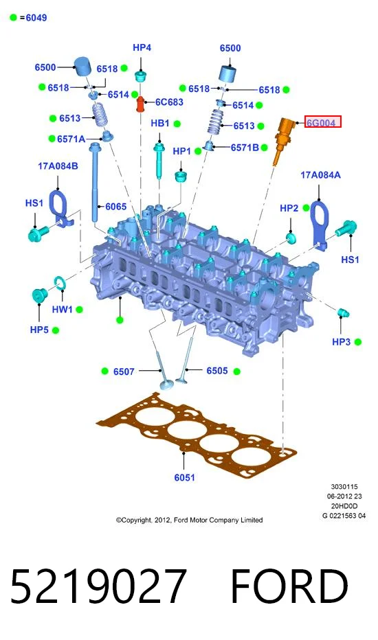 5219027 Ford Датчик температури масла двигуна