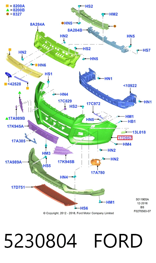  Передній бампер Ford Kuga 2