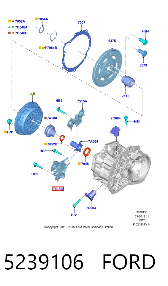 Вилка зчеплення на Ford Fiesta Mk6 CB1