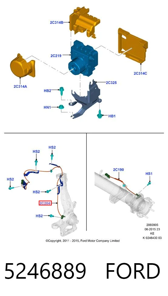 5246889 Ford Датчик АБС (ABS) передній, лівий