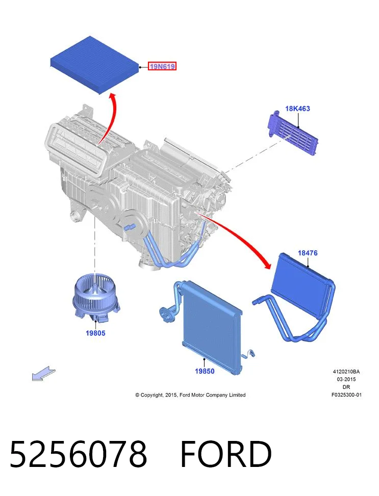 5256078 Ford Внутрішньосалонний фільтр
