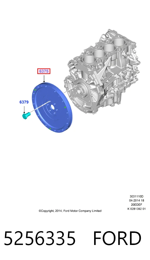 Маховик двигуна Ford DG9P6K390AD ціна, від 23.90 USD