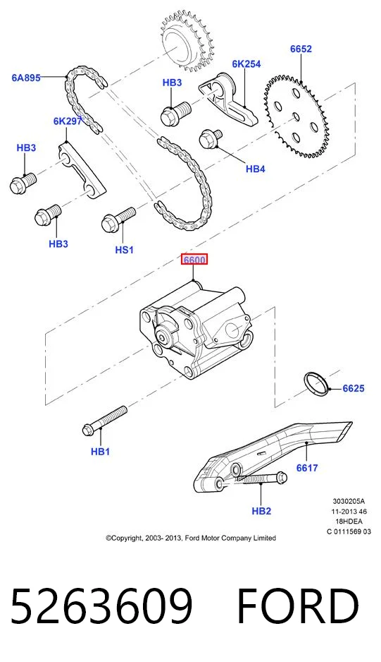 5263609 Ford Масляний насос двигуна