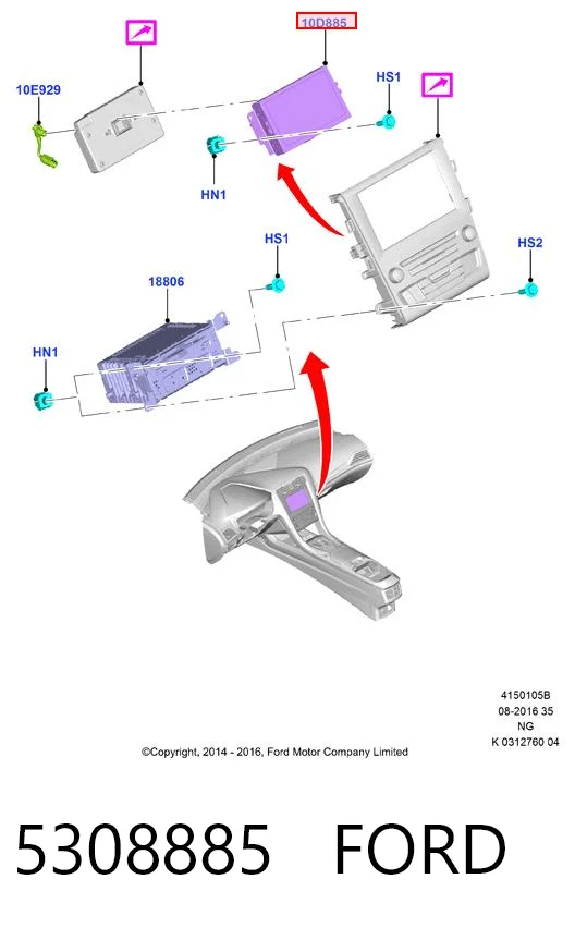 Купити DS7T18B955FB Ford Дисплей багатофункціональний
