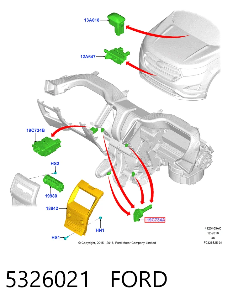 Датчик температури салону на Ford Edge II CD539