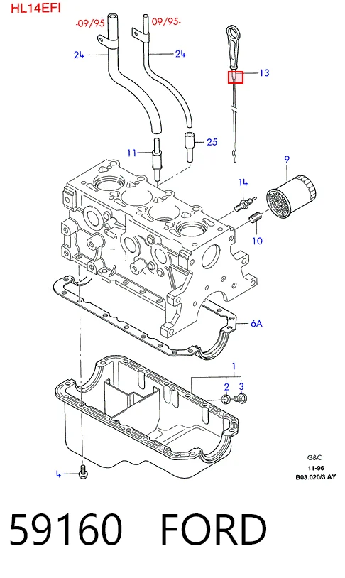 59160 Ford Датчик показника тиску масла
