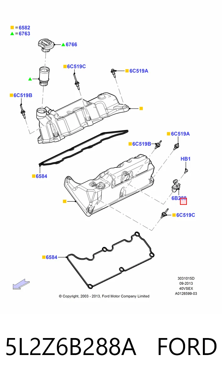5L2Z6B288A Ford Датчик розподільного вала