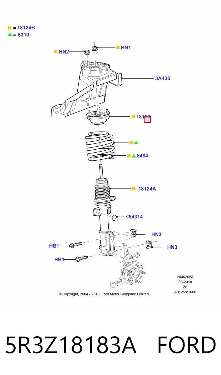 5R3Z18183A Ford Кріплення переднього амортизатора