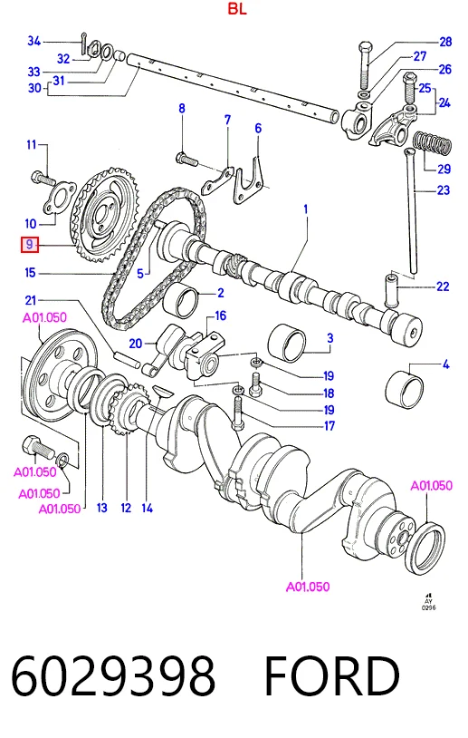  Шестерня розподільного валу Ford Escort 4