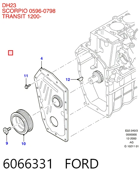 Сальник коленвала двигуна, передній Ford Escort VII хетчбек (GAL, AAL, ABL) (1995 - 1998) ціна, від 4.33 USD