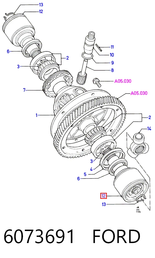 Купити Граната внутрішня ліва Ford Escort IV GAF, AWF, ABFT