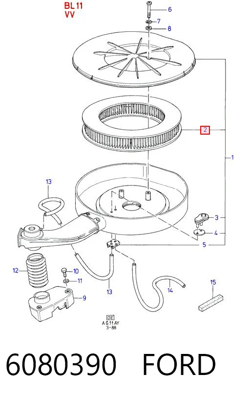 6080390 Ford Повітряний фільтр двигуна