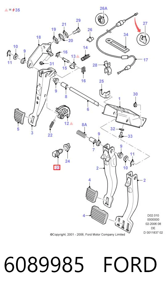 6089985 Ford Лягушка стоп-сигналу